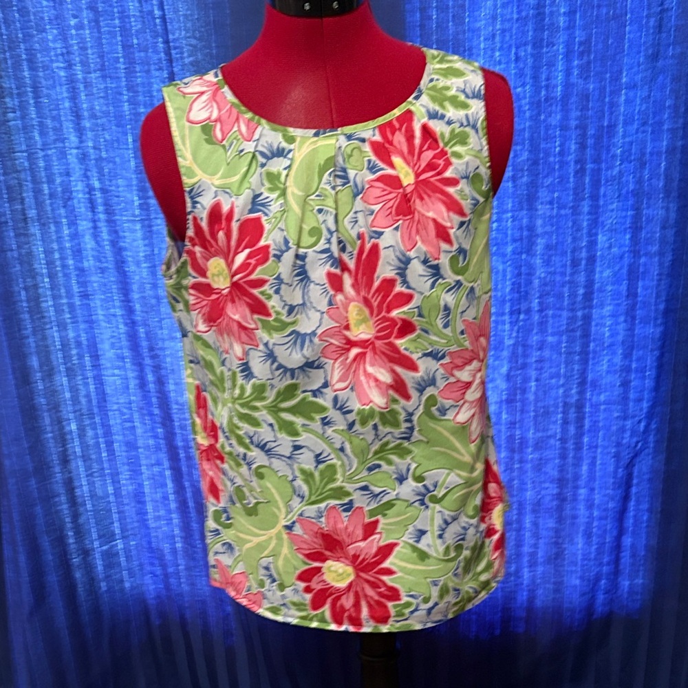 Talbots Floral Tank Top - Red, Green, Blue